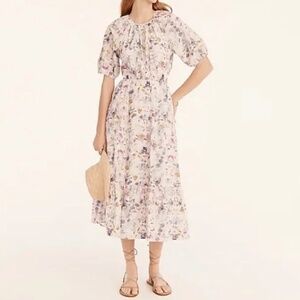 Flora Obscura X J.Crew Side-Cutout Dress in Kaleidoscope Floral Size 16 Tall